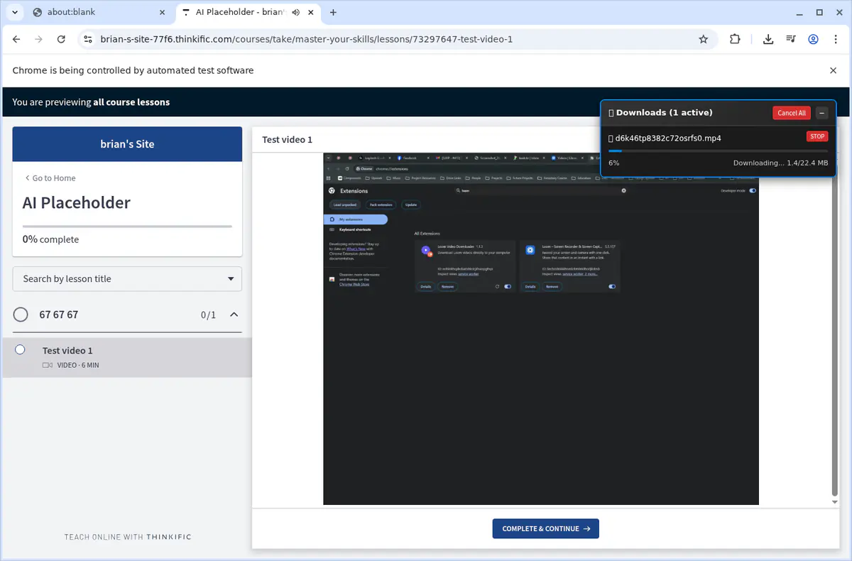Thinkific Video Downloader browser extension screenshot 4