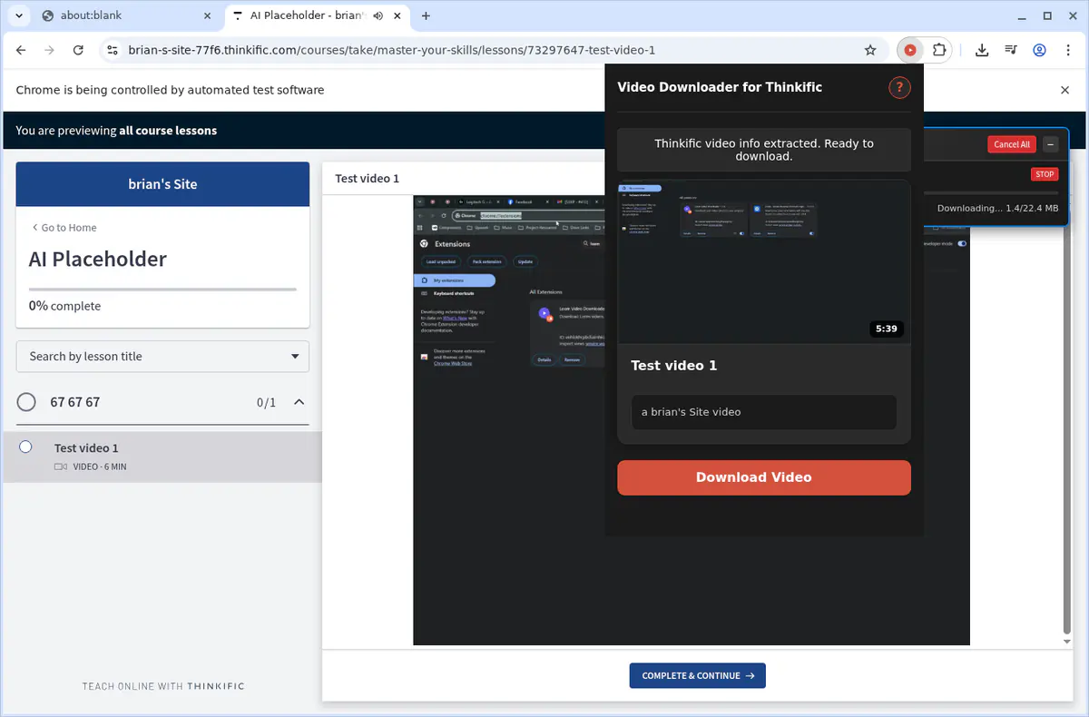 Thinkific Video Downloader browser extension screenshot 6